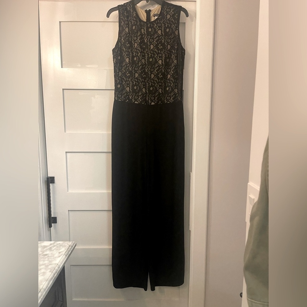 Venus Jumpsuit Lace Top Black Wide Leg Size 8